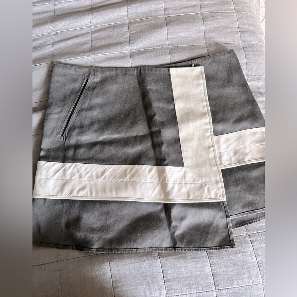 Acne Studios Gray and White Asymmetrical Mini Skirt. Sz 42